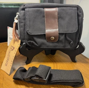 MU I FEE Ultra Lightweight (7.4oz) Black Canvas WAIST POUCH "Fanny Pack" - NWT - Picture 1 of 9