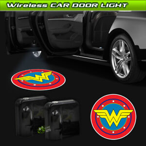 Wireless Car Door Projector Wonder Woman Logo Ghost Shadow Puddle Courtesy Light