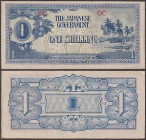 Oceania - Japanese Occupation WWII, 1 Shilling, ND (1942), VF+++, P-2 - Foto 1 di 1
