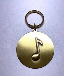 NOTA MUSICAL Diseño LLAVERO GRANDE LATÓN - Forma Redonda - FOB-tirador de cremallera, etiqueta de bolsa - Imagen 1 de 4