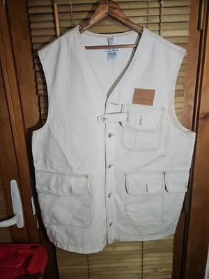 Chaleco Denim Utilitario Guess Hip Hop Rap Años 90 De Colección Blanco Para Hombre XL Thug Y2K Tupac Foto 1 de 4