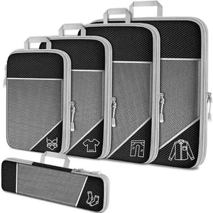 5pc Compression Packing Cubes Expandable Storage Travel Luggage Bags OrganizerAU - Picture 1 of 7