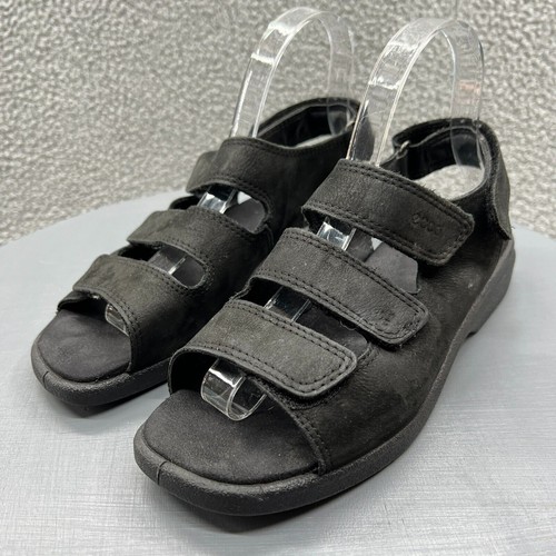 ECCO sandalo donna supporto arco plantare comfort shock point pelle nero taglia 39 8 US