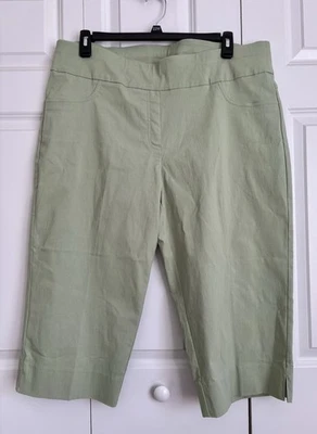 RUBY RD. WOMENS PANTS CAPRI PLUS SIZE 22W PULLON STRECH OLIVE GREEN LIGHTWEIGHT - Image 1 of 4