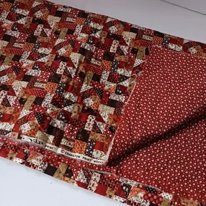Vintage Vip Cranston Patchwork Druck Stoff gesteppt Cheater Print 70er 1 1/4 Yds - Bild 1 von 9