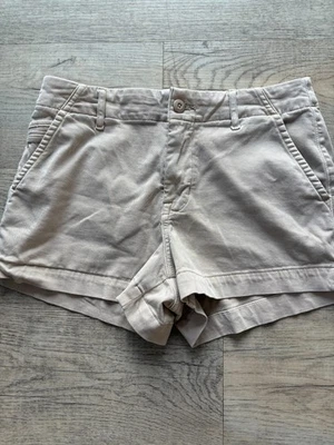 Pantalones Cortos Chinos American Eagle Para Mujer 4 Elastizados Beige Caqui 5 Bolsillos Botón Mosca Foto 1 de 4