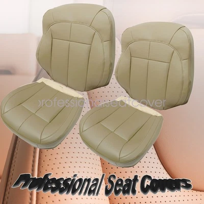 For 1999-2004 Jeep Grand Cherokee Driver & Passenger Leather Seat Cover Tan - Image 1 of 4