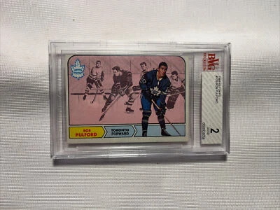 1968-69 TOPPS #129 BOB PULFORD Forward Toronto Maple Leafs BGS Graded 2 GOOD - Image 1 of 2