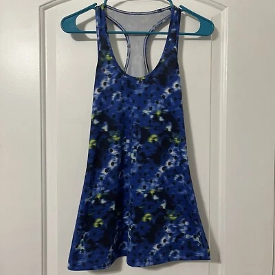 Camiseta sin mangas LULULEMON para mujer azul camuflaje punto negro multicolor yoga espalda deportiva 4/6  Foto 1 de 4