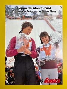 Póster nórdico original de colección esquí Coppa del Mondo 1984 Erika Hess - Imagen 1 de 3