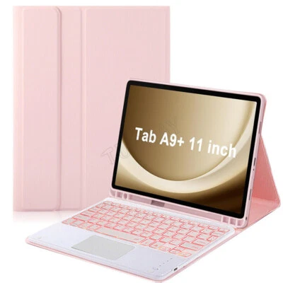 For Samsung Galaxy Tab A9+ A8 A7 S9 Tablet Touchpad Backlit Keyboard Case Mouse - Image 1 of 4