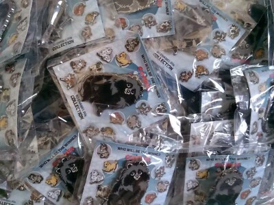 Fursona Pins Canines VS Felines Gris Tanuki Foto 1 de 4