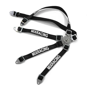RC 1/10 Scale 5 POINT Racing Harness Seat Belts Metal Buckles (1PC) *BLACK* - Picture 1 of 24