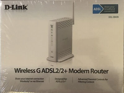 D-Link Wireless G ADSL2/2+ Modem Router DSL-2642B - Brand New in Sealed Box - image 1 of 4