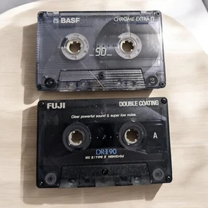 Lot 2 BASF Chrome Extra II 90 Min Type II & Fuji DRII 90 High Bias USED Tapes - Picture 1 of 3