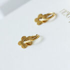  Gold Blume Ohrringe Hängerreifen für Damen Medaillon edel perforation