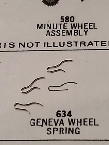 3 resortes de rueda Bulova Accutron 2185 Astronaut P/N 634 Geneva NOS de fábrica - Imagen 1 de 2