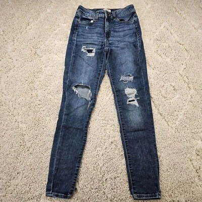 SO Super High-Rise Jeggings Women Size 5 Jr 25x28.5 Stretch Distressed Slimming - Image 1 of 4