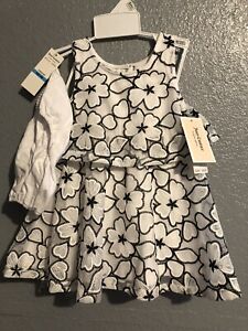 Beautiful Juicy Couture Baby Girls Toddlers Casual Dress White Flowers 24 Months