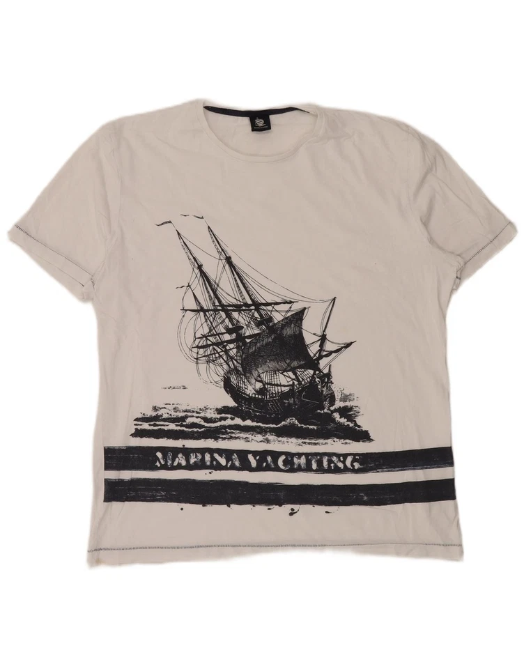 Camiseta Top MARINA YACHTING Para Hombre Gráfica 2XL Algodón Blanco DR20 Foto 1 de 4