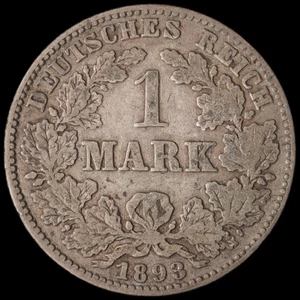 Germany - 1 Mark - 1893 JJ - Silver .900 - Picture 1 of 3