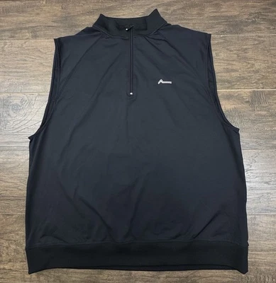 FootJoy Golf Vest Mens 2XL Black Fleece 1/4 Zip Performance Country Club Logo - Image 1 of 4