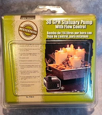 Little Giant Statuary 喷泉泵 30 GPH PSM-A 全新 — 第 1/3 张图片
