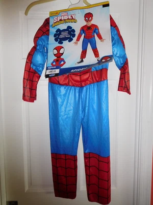 Marvel Spidey Spiderman Amazing Friends Mono Acolchado y Máscara Disfraz 3T-4T NUEVO Foto 1 de 4