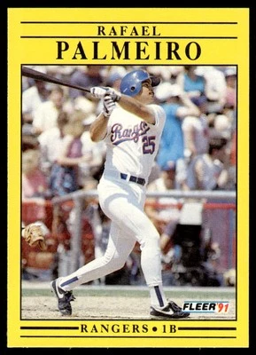 1991 Fleer #295 Rafael Palmeiro - Texas Rangers - Image 1 of 2