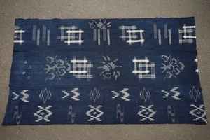 Vintage Sashiko Fabric Boro Indigo Blue Dyed Rugs Patchwork Cotton 164×95cm - Picture 1 of 13