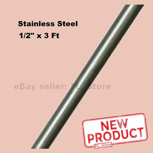 Solid Round Stock 1/2 Inch X 3 FT Length Stainless Steel 303 Unpolished Rod