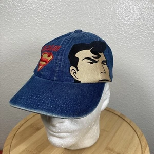 Superman Hat Adjustable Youth 90s 00s Y2k  Super-hero Comic Cartoon Movie Cap - Picture 1 of 9