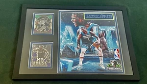 NBA ANTHONY EDWARDS 8x10 PIC, 11x14 FRAME, 2 CARDS, PATCH, NAMEPLATE, & DECAL 🏀 - Picture 1 of 6