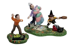 Department 56 Village Figurines Can't Wait For Halloween Vintage 2004 Set of 2 - Picture 1 of 11