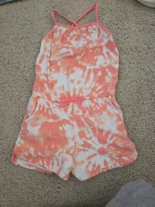 Cat And Jack Girls 7/8 Tye Dye Pink Romper - Picture 1 of 3