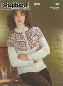 Ladies Fair Isle cardigan jacket copy 8 ply knitting pattern 80-110 cm - Picture 1 of 2
