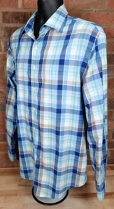 Peter Millar Long Sleeve Plaid Crown Sport Shirt Mens Size Large Blue Green - Picture 1 of 4