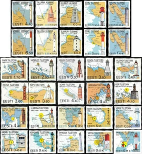 JUEGO COMPLETO DE SELLOS DE ESTONIA 1995 - 2023 - Faros estonios (36 sellos) - Imagen 1 de 7
