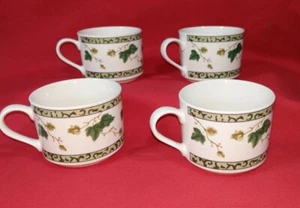 Sango Ivy Charm Set of 4 Coffee Mugs 2.5" Deep Cups Pretty Green Ivy Design 8854 - Picture 1 of 6