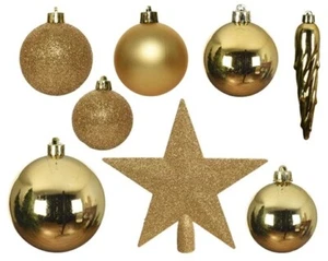 33 x Joyería del árbol de Navidad 8cm Esferas Resplandor Mate Brillo Mezcla 023370 Oro - Imagen 1 de 2