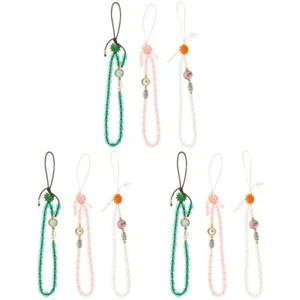  Set of 3 Mobile Phone Straps Beads Decoration Acessory Pearl Lanyard - Zdjęcie 1 z 12