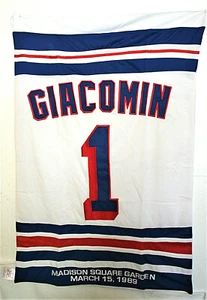 Ed Giacomin MSG Retirement Banner New York Rangers NHL Hockey Team New NOS 1989 - Picture 1 of 7