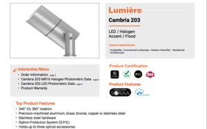 Cooper Cambria 203 LED Spot Light 10W Black Flush Lens Indoor Outdoor Fixture - Picture 1 of 20