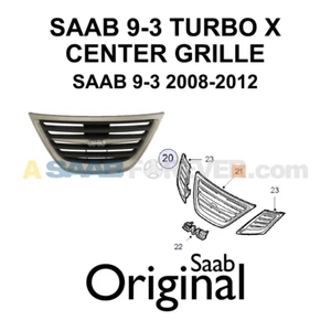SAAB 9-3 TURBO X 08-12 CENTER UPPER CHROME BUMPER GRILLE 12829571 RARE BRAND NEW - Picture 1 of 2
