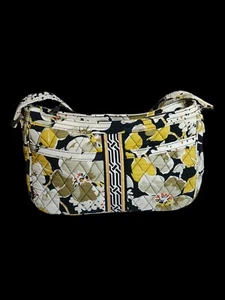 Vera Bradley Hartriegel schwarz & gelb Blumen Handtasche neu ohne Etikett zugänglich Luxus - Bild 1 von 11