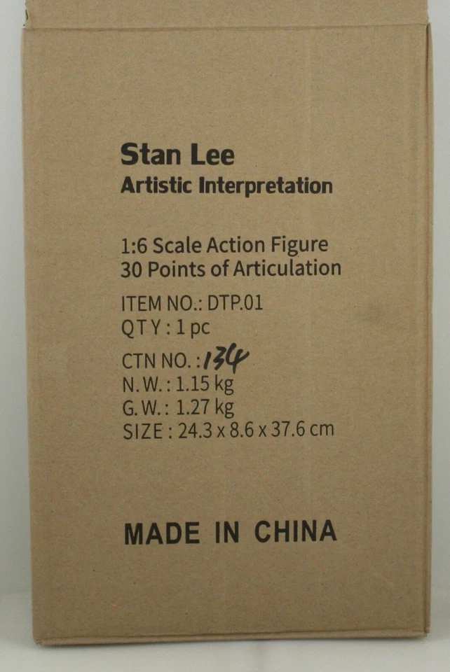 达斯·托伊兹 1/6 比例斯坦·李签名亲笔签名 12 英寸可动人偶雕像新品 — 第 1/4 张图片