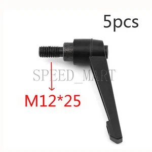 5PCS Machinery M12 x 25mm Threaded Knob Adjustable Handle Clamping Lever - Picture 1 of 3