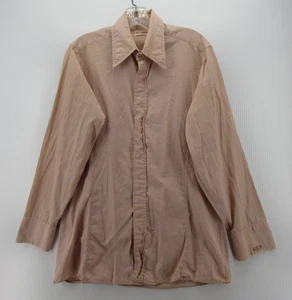 VINTAGE Pierre Cardin Shirt Men 15 Pink 50s 60s Peach Button Up Dress Shirt * - Picture 1 of 15