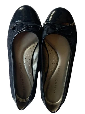 Karen Scott Womens Crystals Shoes Round Toe Ballet Flats, Blue  Size 7-1/2 M  - Image 1 of 2