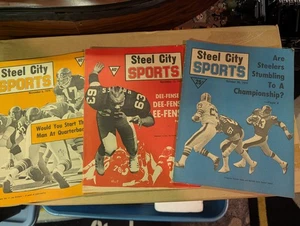 Rare 3pc lot Pittsburgh Steelers 1974 Steel City Sports magazine book Oct,Nov - Picture 1 of 6
